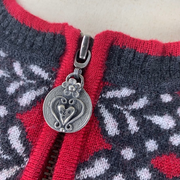 Neve Merano Wool Ski Sweater M Front Zipper Red White Blue Excellent Condition - Picture 14 of 16